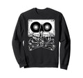 Cassette Tape Skull Blackwork Sweatshirt - Unique Graphic Unisex - T-Shirt, Sweatshirt, Hoodie