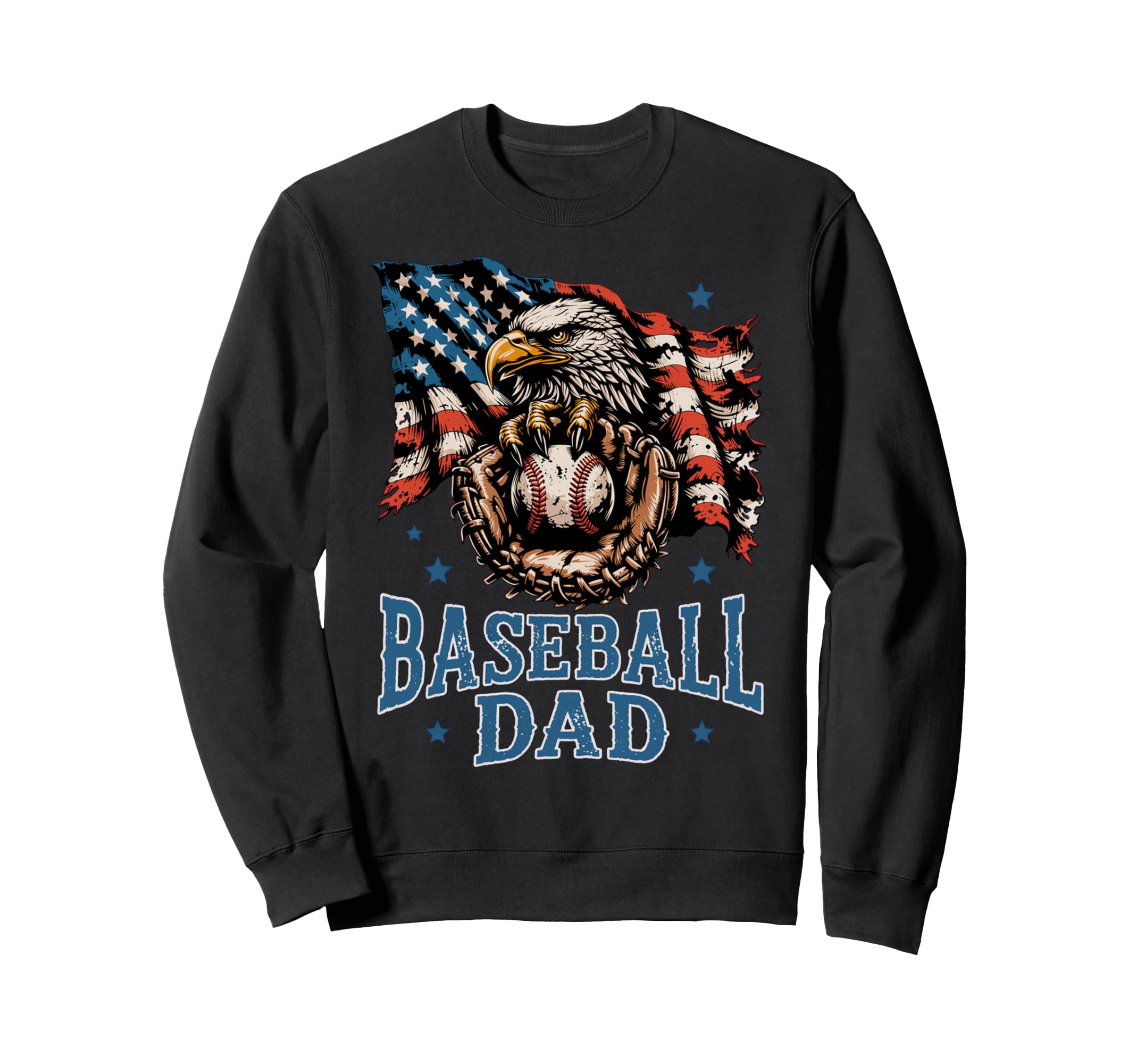 Patriotic Baseball Father Usa Flag Sweatshirt - Trendy Graphic for Adults - T-Shirt, Sweatshirt, Hoodie