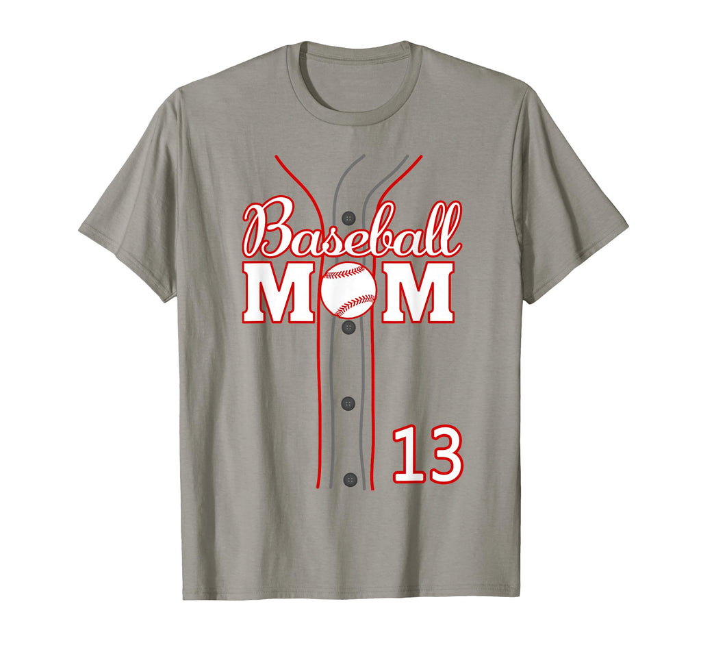 Funny Baseball Mom 13 Number 13 Jersey T-Shirt - Graphic Print for Adults - T-Shirt, Sweatshirt, Hoodie