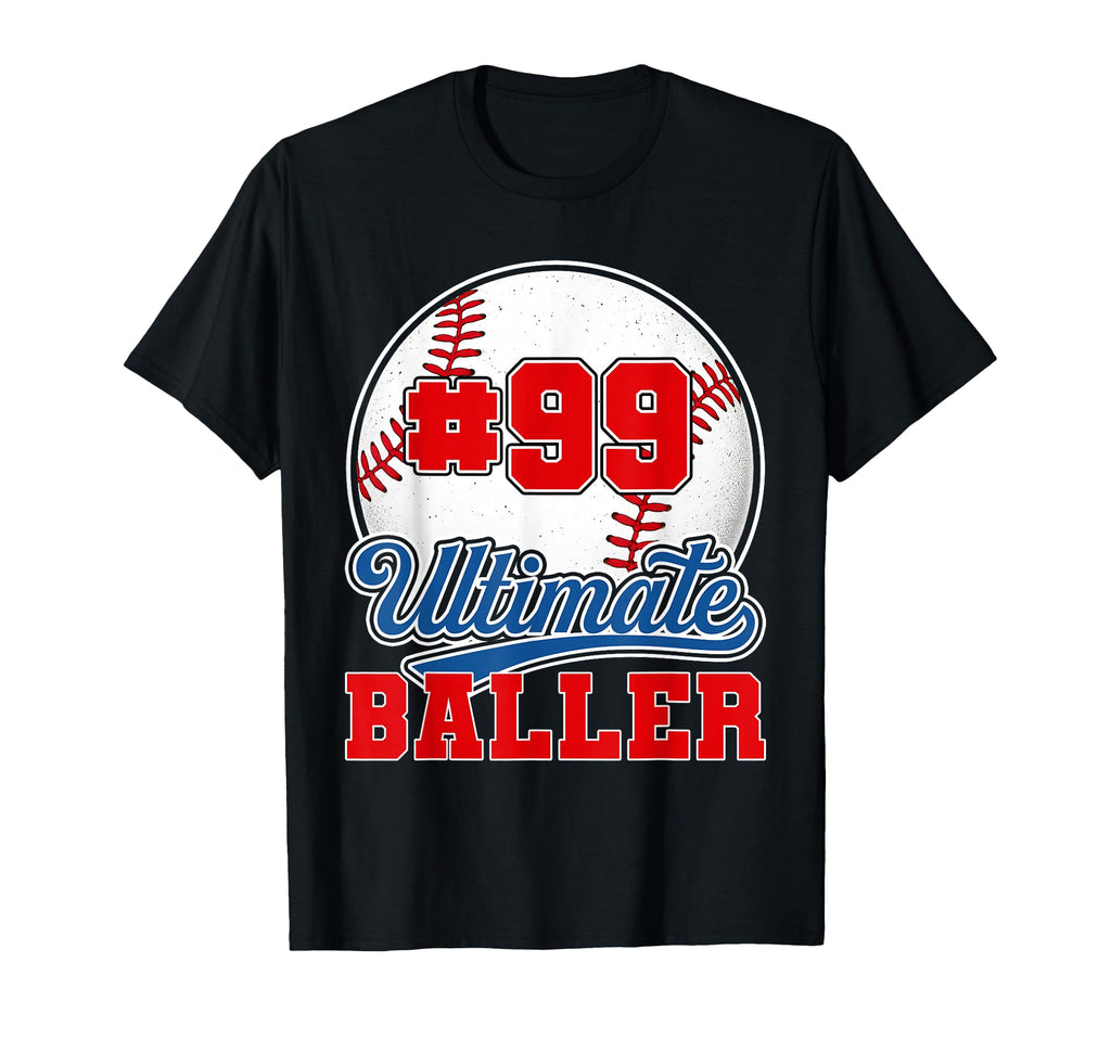 Baseball Baller Player Number 99 Mom T-Shirt - Casual Everyday Wear Unisex - T-Shirt, Sweatshirt, Hoodie