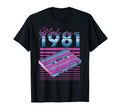 1981 Cassette Tape Stripes T-Shirt - Streetwear Style Unisex - T-Shirt, Sweatshirt, Hoodie