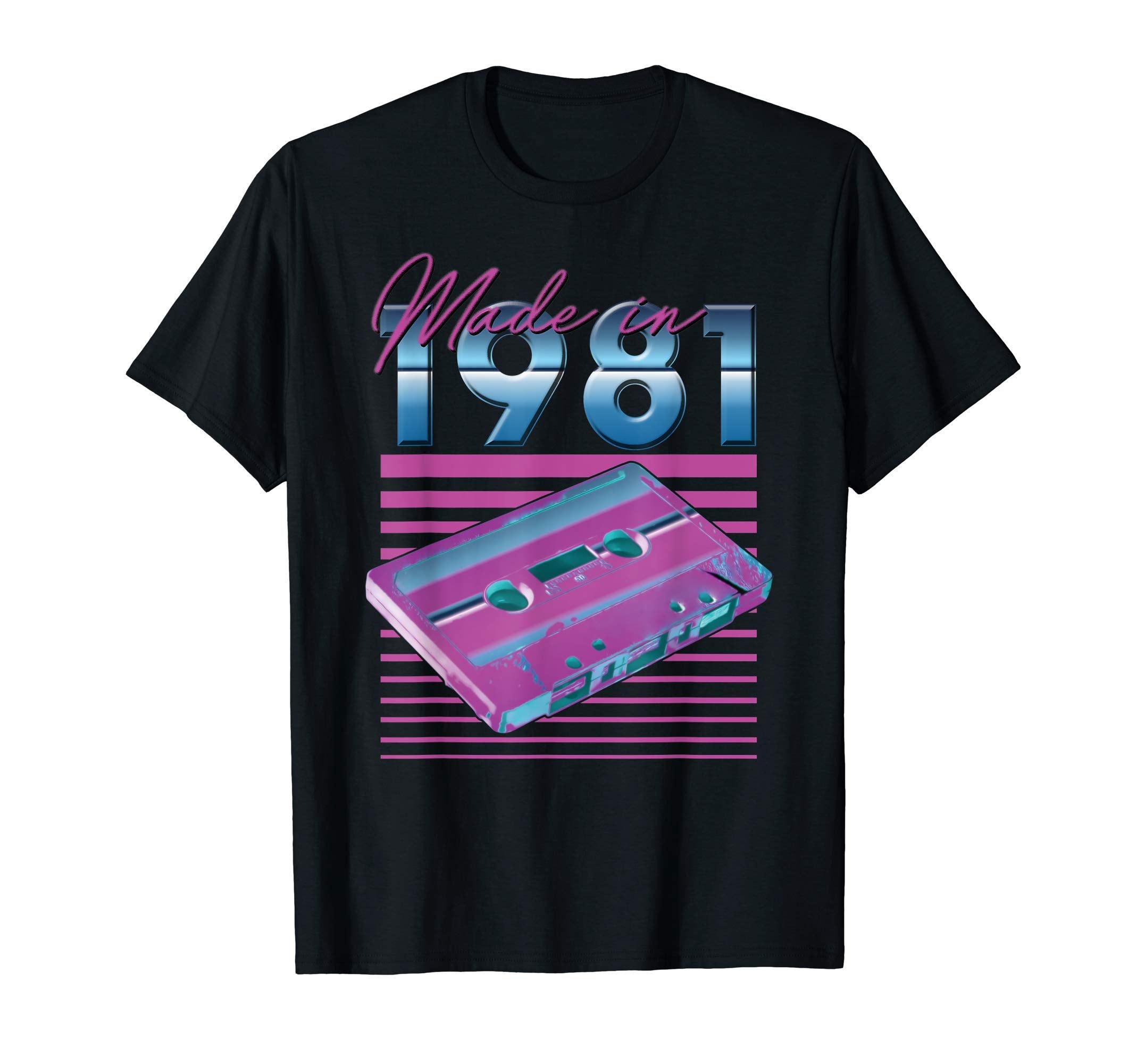 1981 Cassette Tape Stripes T-Shirt - Streetwear Style Unisex - T-Shirt, Sweatshirt, Hoodie