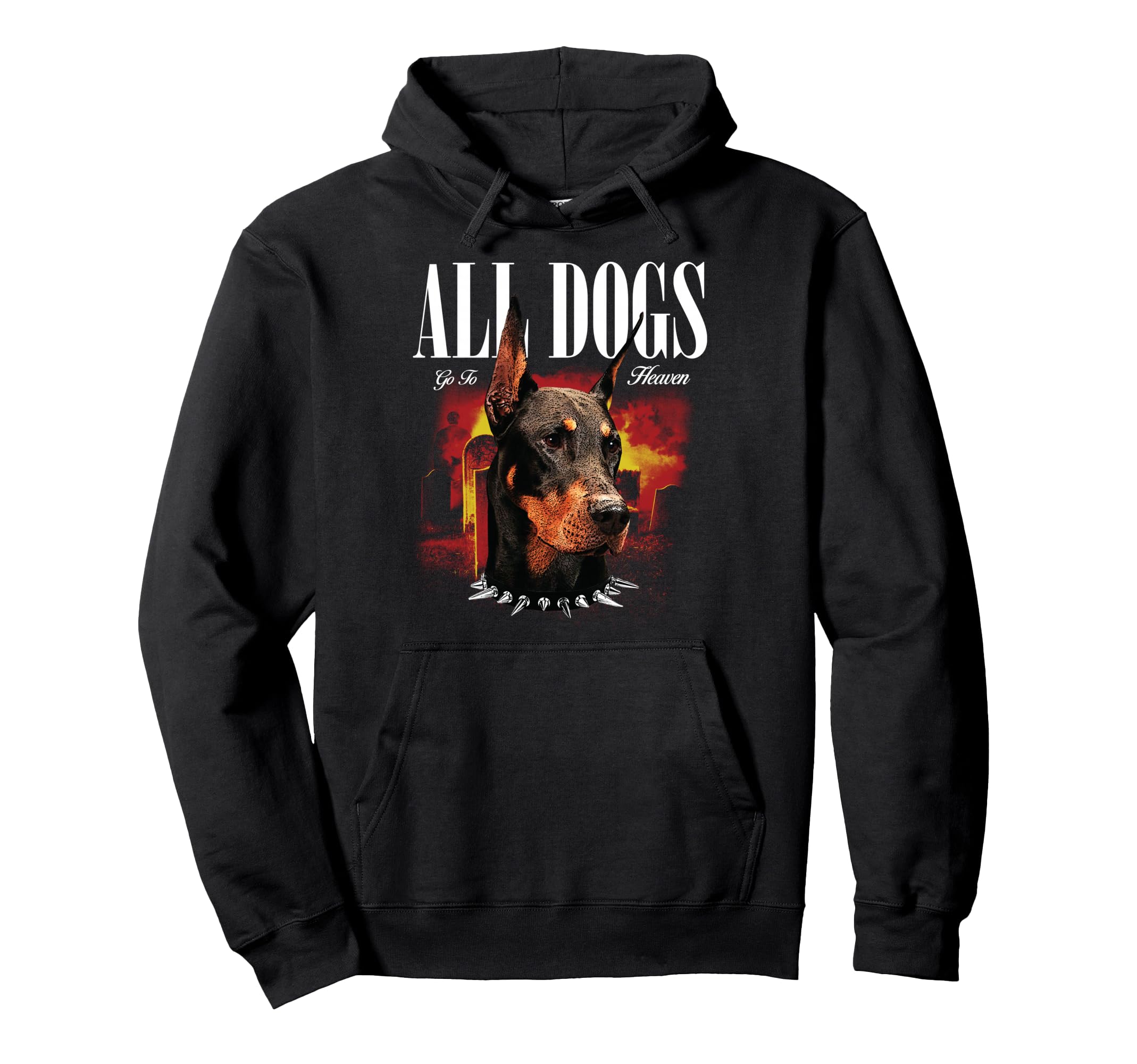 Doberman Dog Aesthetic Edgy Streetwear Hoodie - Custom Art Print Unisex - T-Shirt, Sweatshirt, Hoodie