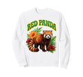 Red Panda Groovy Floral Watercolor Sweatshirt - Streetwear Style Unisex - T-Shirt, Sweatshirt, Hoodie