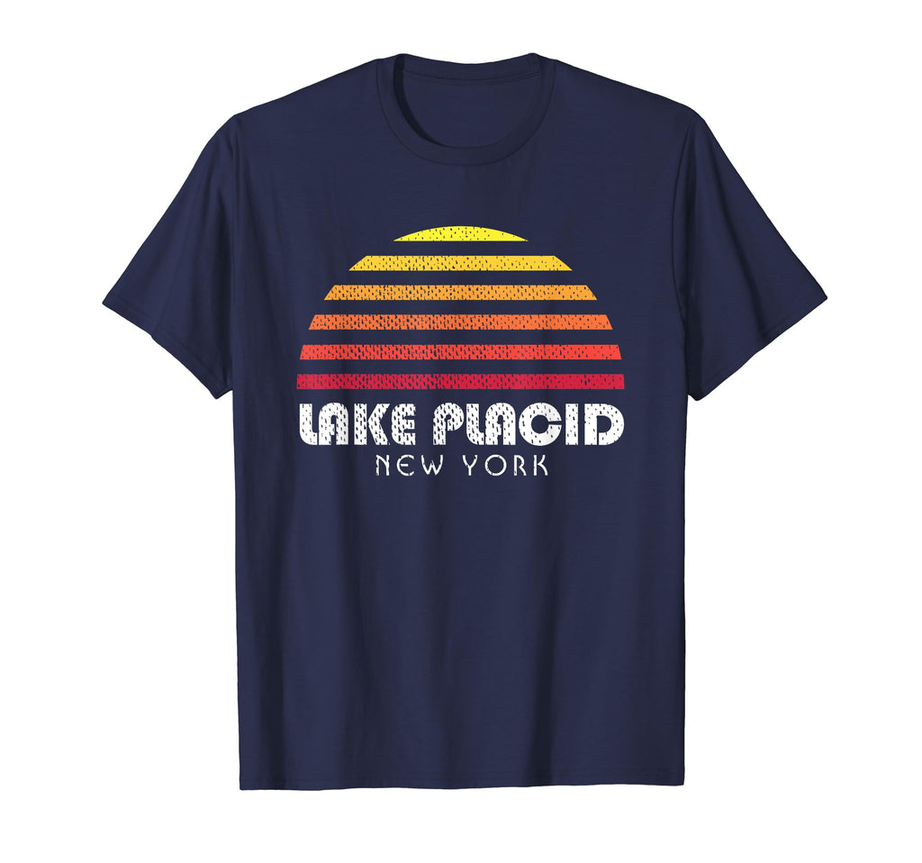 Lake Placid Ny Distressed Sunset T-Shirt - Novelty Apparel for Adults - T-Shirt, Sweatshirt, Hoodie