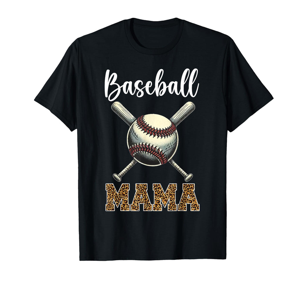 Baseball Mama Leopard T-Shirt - Graphic Print Unisex - T-Shirt, Sweatshirt, Hoodie