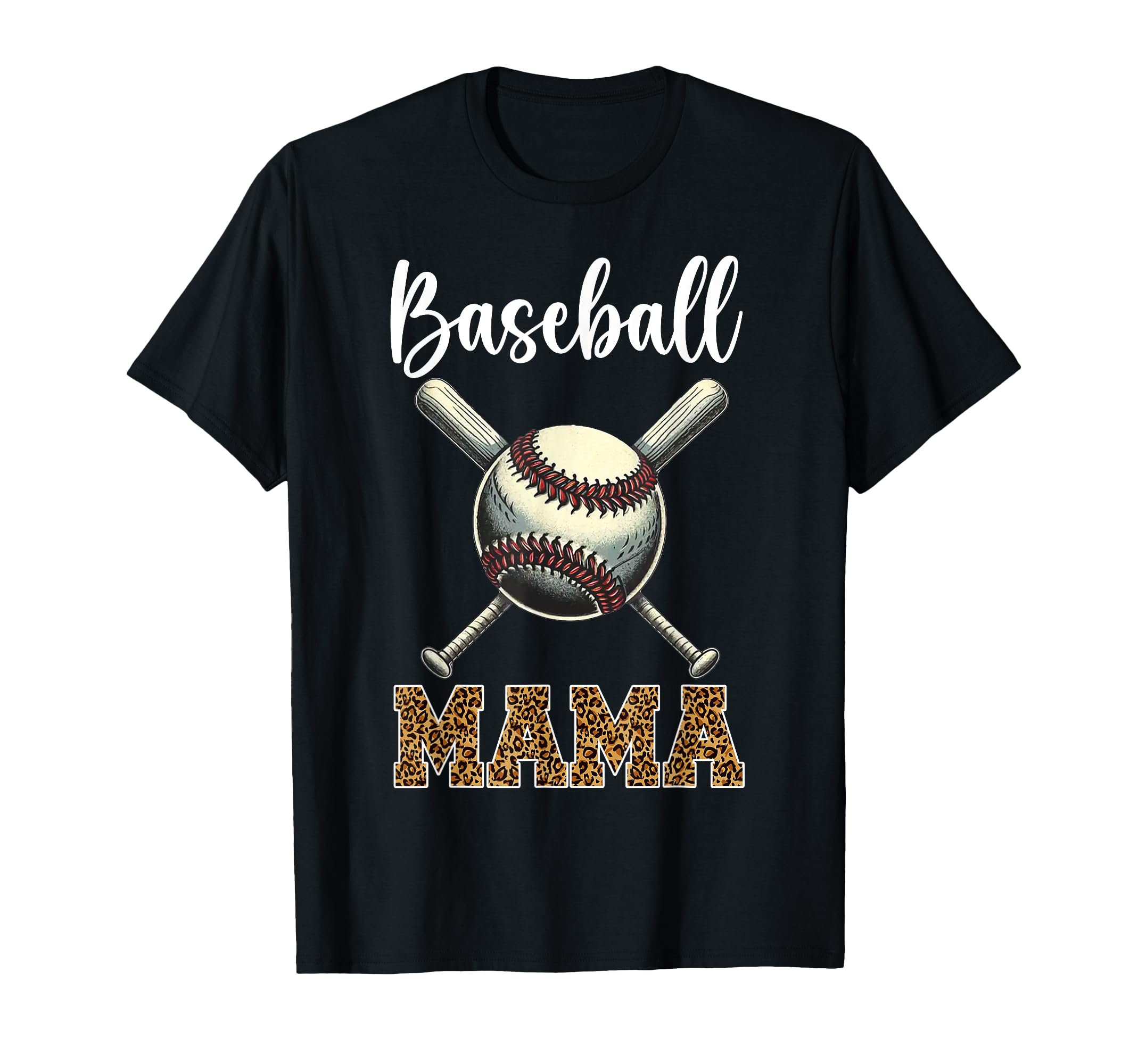 Baseball Mama Leopard T-Shirt - Graphic Print Unisex - T-Shirt, Sweatshirt, Hoodie