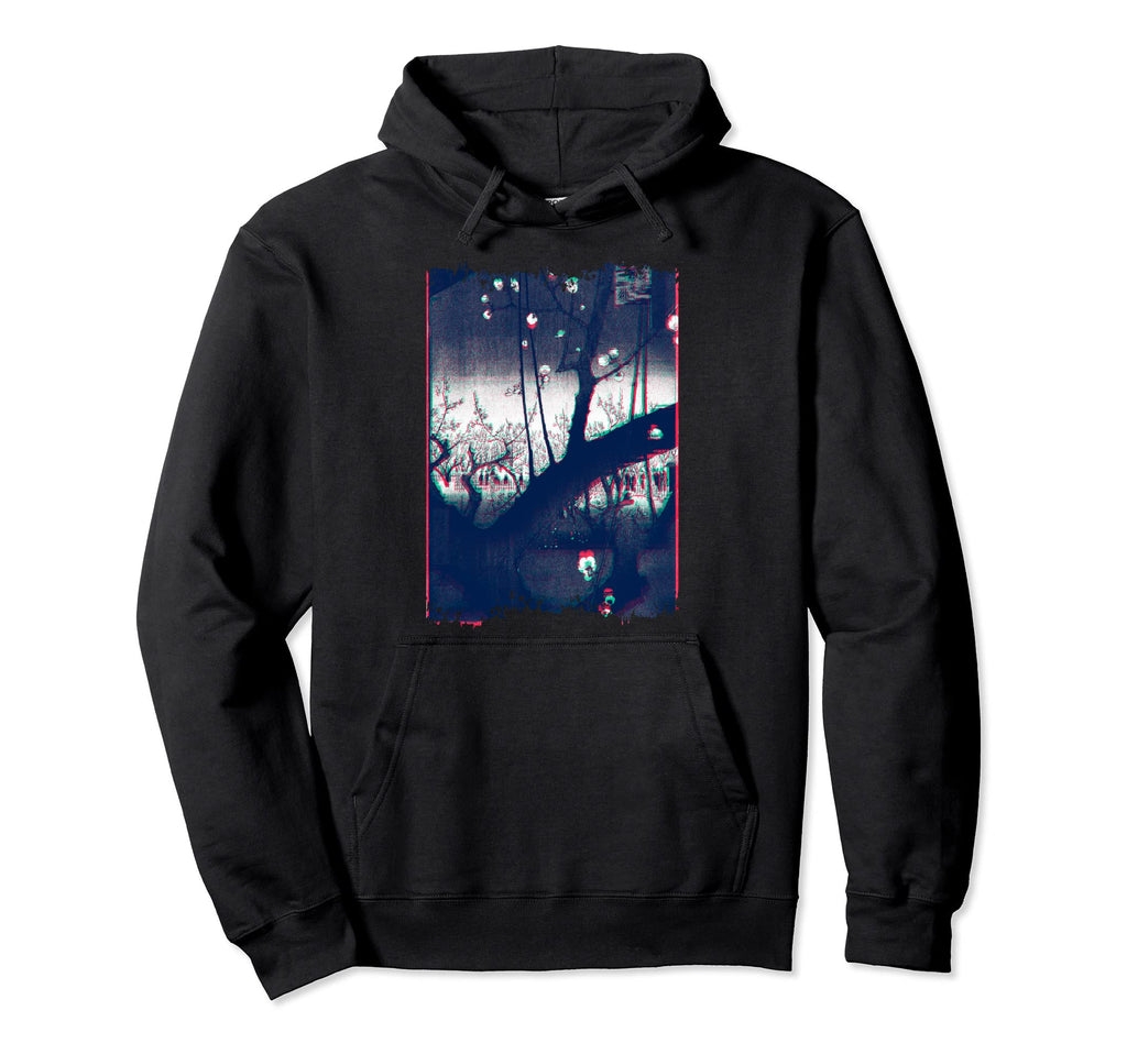 Japanese Woodblock Hiroshige Plum Hoodie - Minimalist Print for Adults - T-Shirt, Sweatshirt, Hoodie