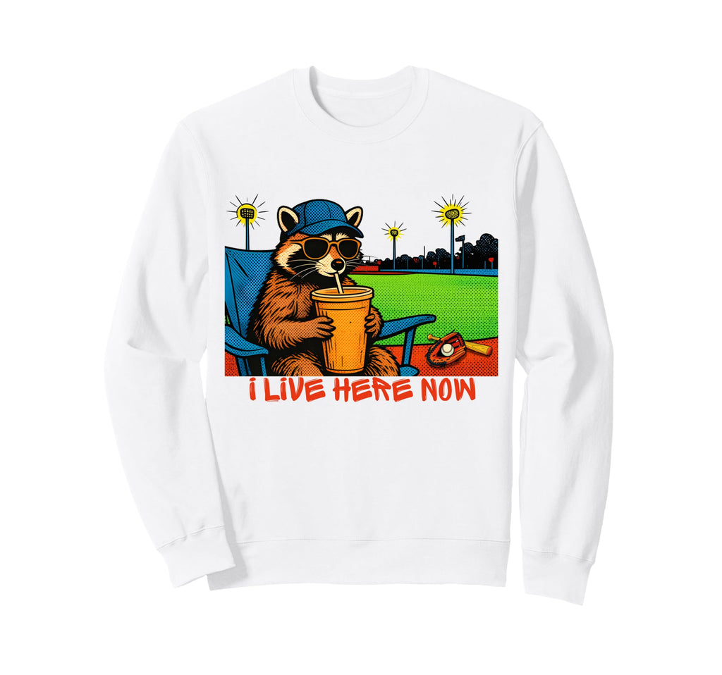 Funny Raccoon Ballfield Baseball Field Sweatshirt - Novelty Apparel Unisex - T-Shirt, Sweatshirt, Hoodie
