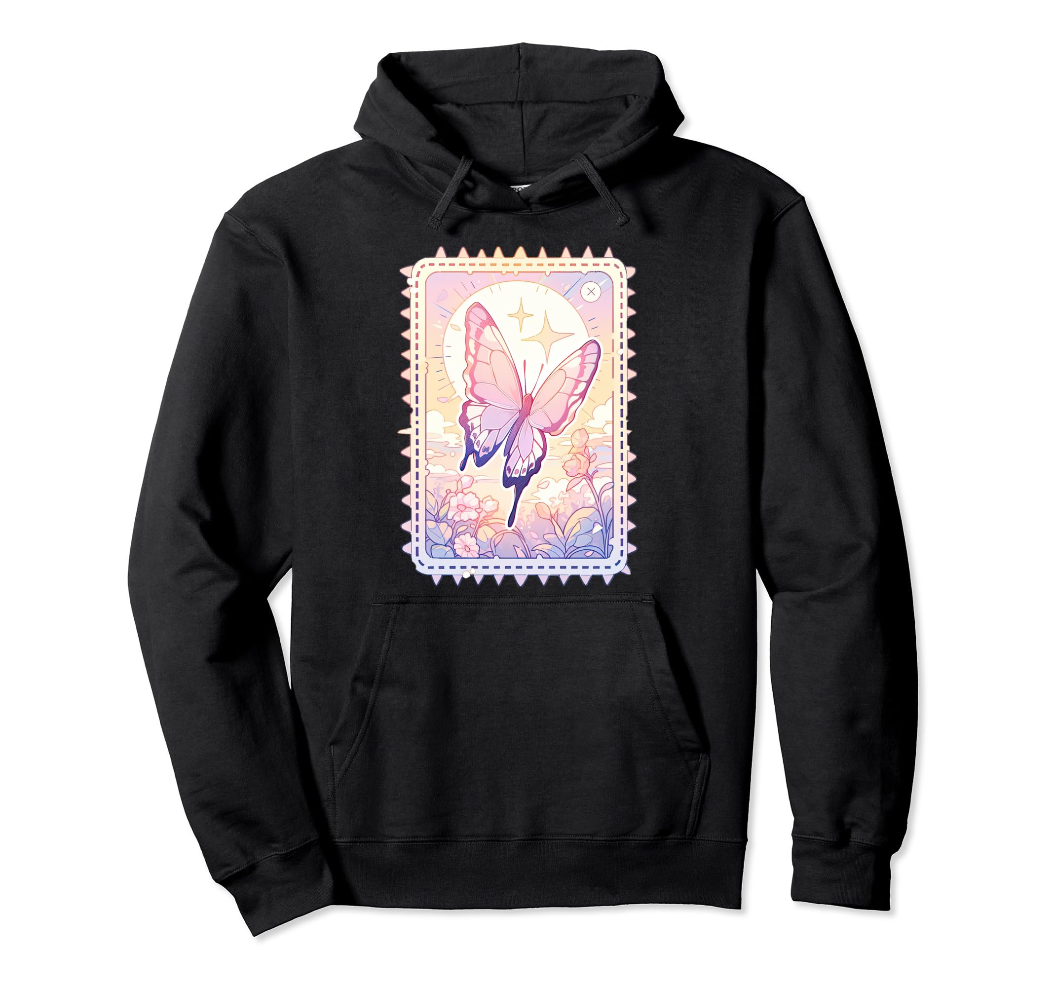 Pastel Butterfly Dreamy Nostalgia Hoodie - Aesthetic Graphic for Adults - T-Shirt, Sweatshirt, Hoodie