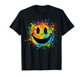 Happy Face Rainbow Tie Dye T-Shirt - Casual Everyday Wear for Adults - T-Shirt, Sweatshirt, Hoodie