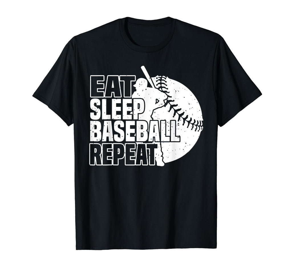 Eat Sleep Baseball Repeat Funny Baseball T-Shirt - Minimalist Print Unisex - T-Shirt, Sweatshirt, Hoodie
