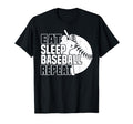 Eat Sleep Baseball Repeat Funny Baseball T-Shirt - Minimalist Print Unisex - T-Shirt, Sweatshirt, Hoodie