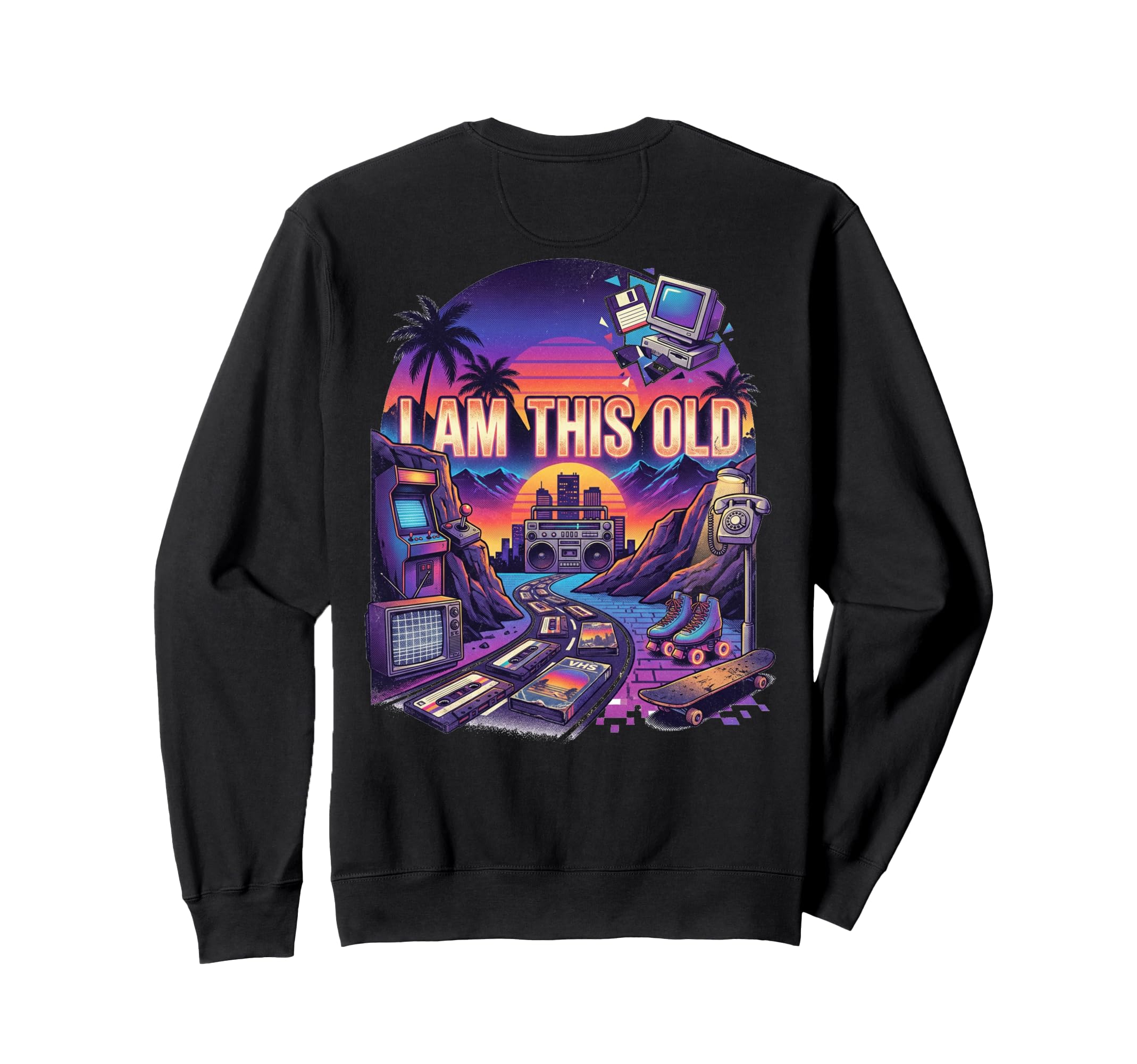 Synthwave 80S 90S Nostalgia 1980S Sweatshirt - Trendy Graphic for Adults - T-Shirt, Sweatshirt, Hoodie
