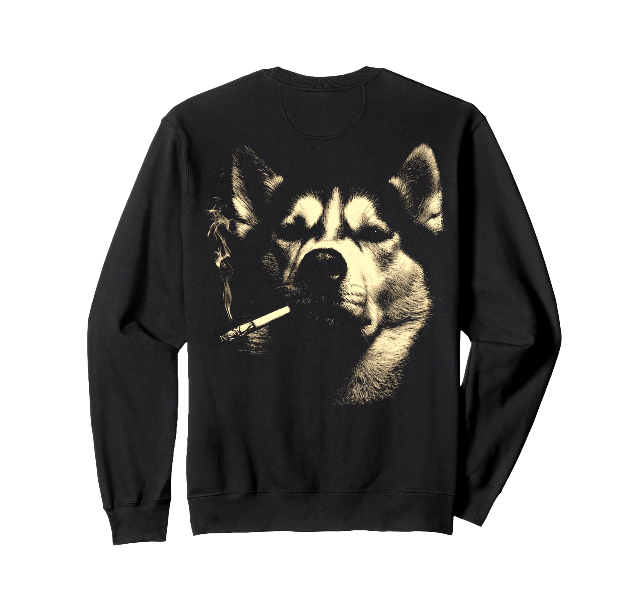 Siberian Husky Smoking Cigarette Sweatshirt - Graphic Print for Adults - T-Shirt, Sweatshirt, Hoodie