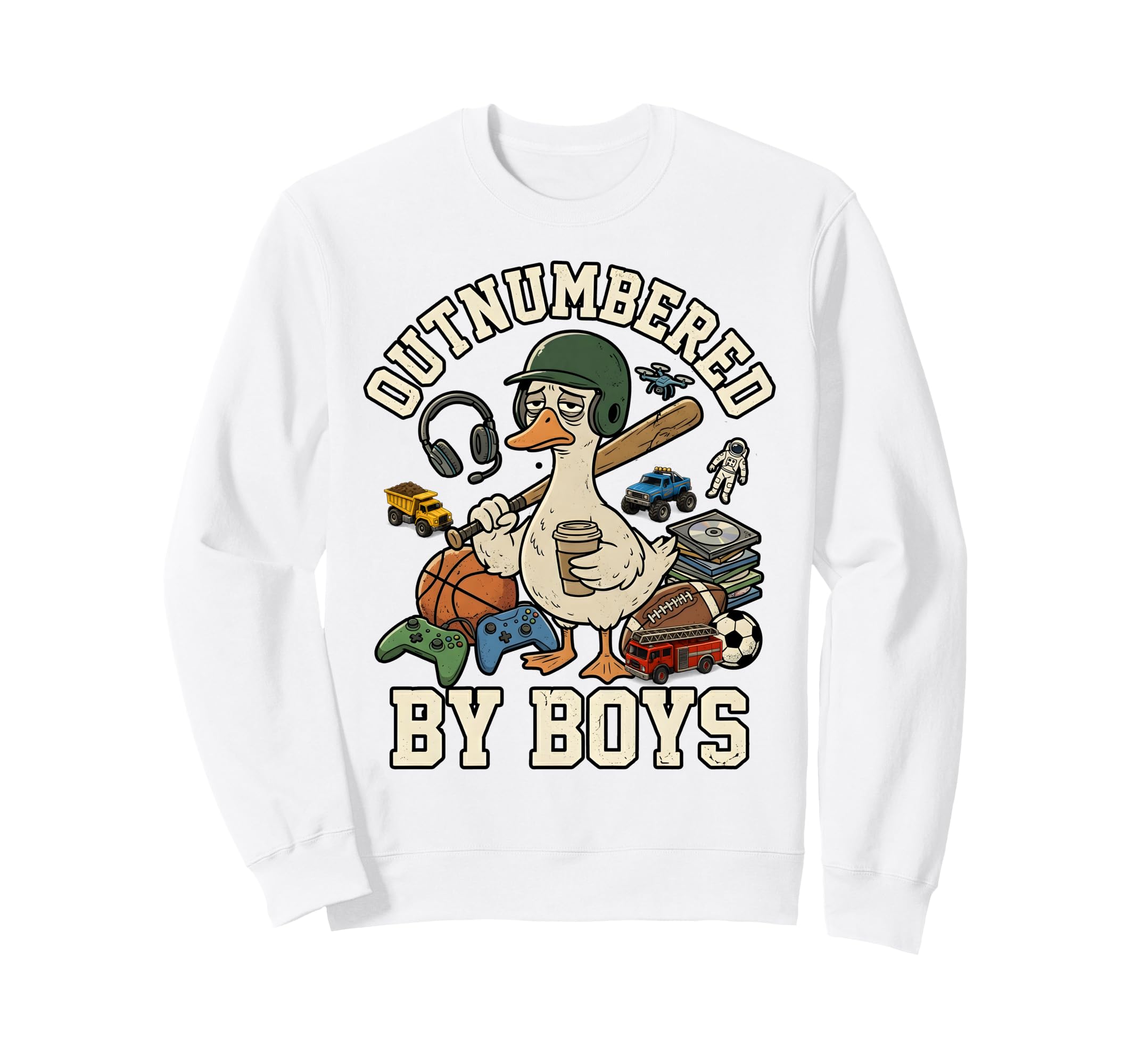 Outnumbered Funny Mom Goose Mothers Sweatshirt - Streetwear Style Unisex - T-Shirt, Sweatshirt, Hoodie