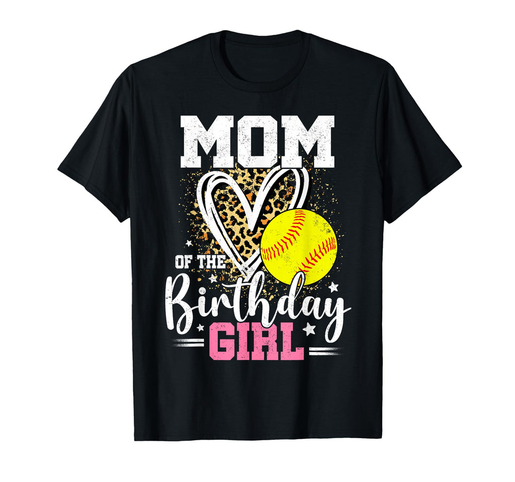 Mom Birthday Softball Mom Leopard Heart T-Shirt - Unique Graphic Men Women - T-Shirt, Sweatshirt, Hoodie