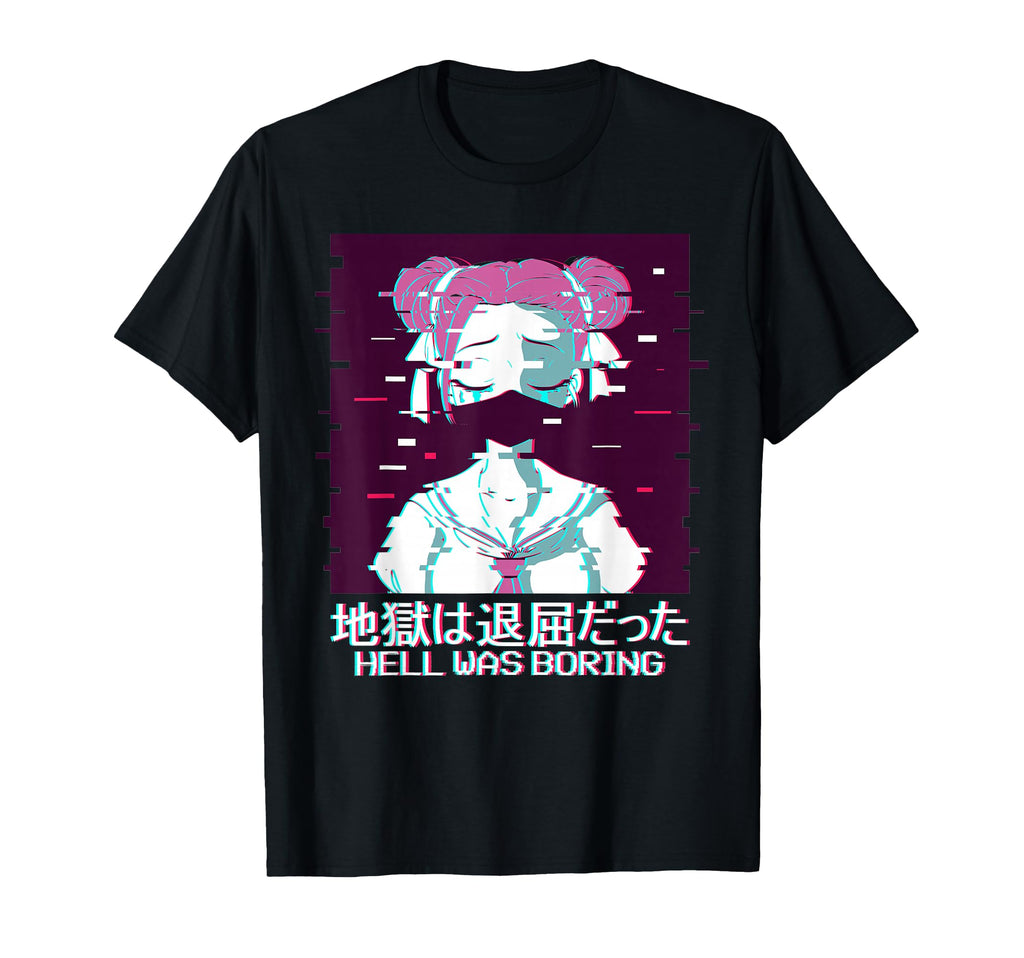 Hell Was Boring Geisha Anime Japan T-Shirt - Trendy Graphic Unisex - T-Shirt, Sweatshirt, Hoodie