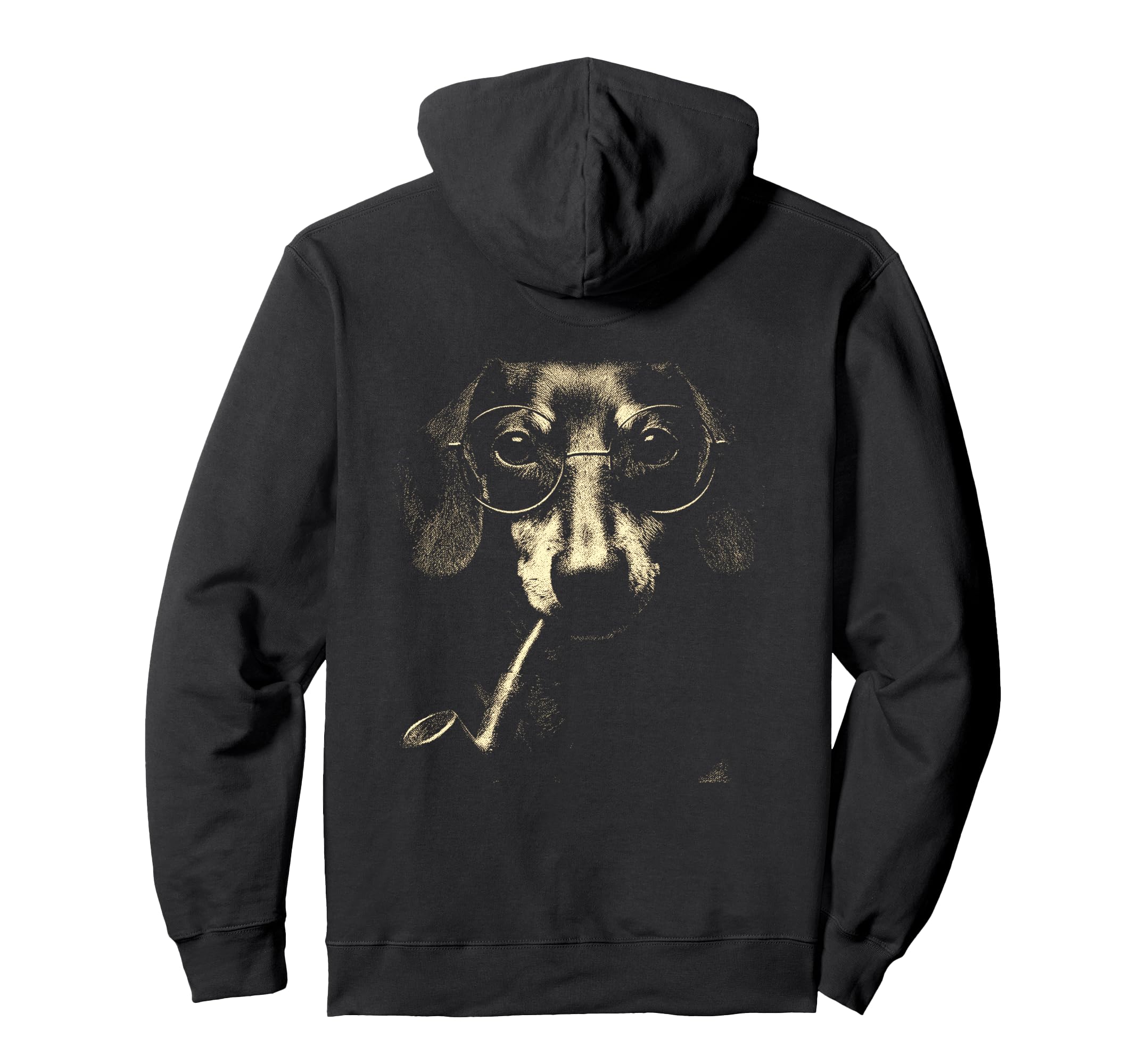 Dachshund Smoking Pipe Glasses Grunge Meme Hoodie - Trendy Graphic Unisex - T-Shirt, Sweatshirt, Hoodie