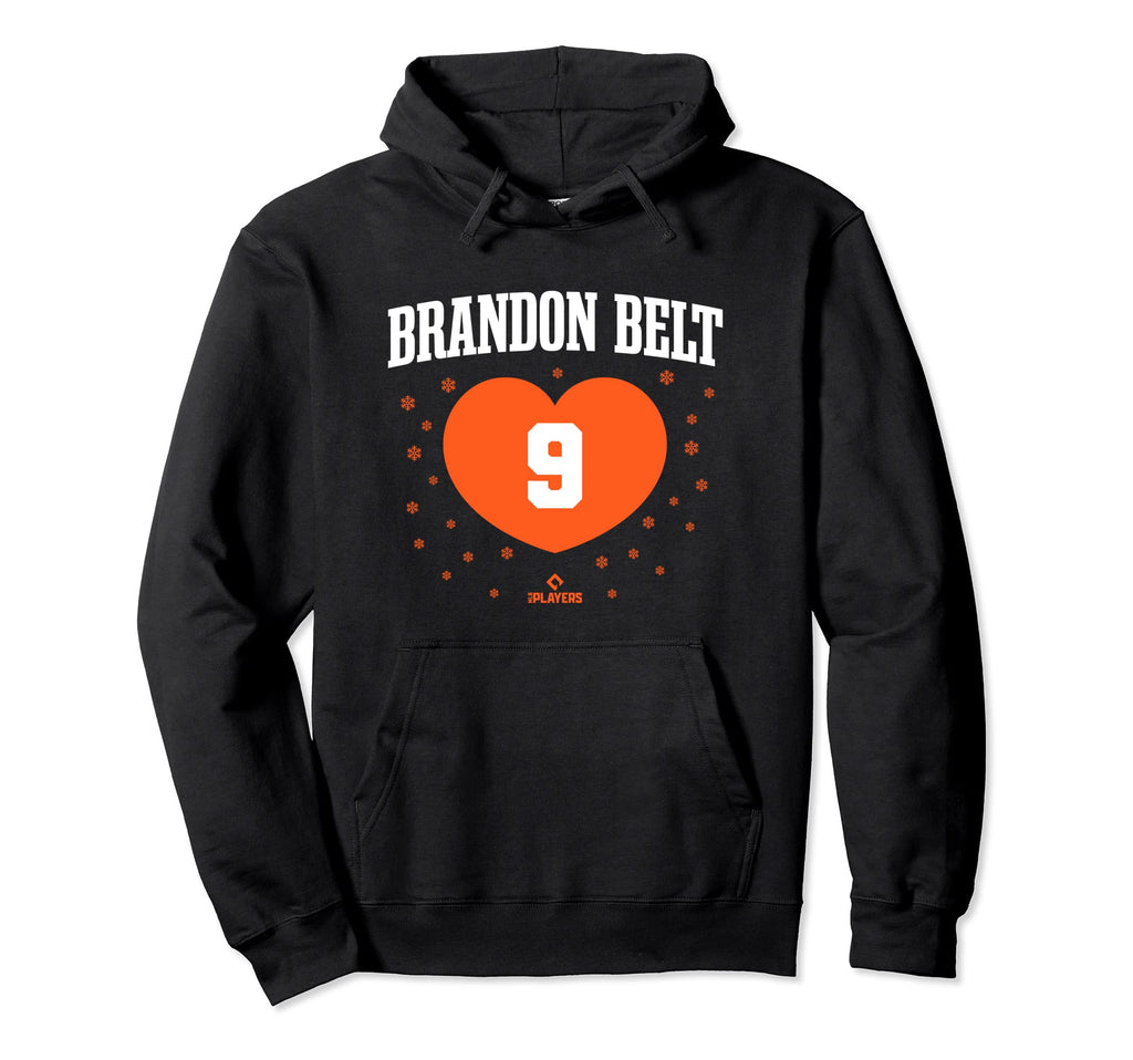 Brandon Belt Heart San Francisco Baseball Hoodie - Custom Art Print Unisex - T-Shirt, Sweatshirt, Hoodie