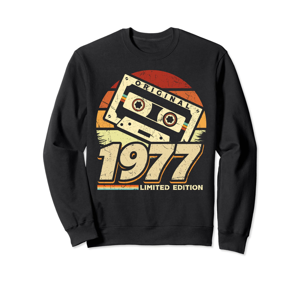 1977 Cassette Tape 47Th Birthday Sweatshirt - Novelty Apparel Men Women - T-Shirt, Sweatshirt, Hoodie