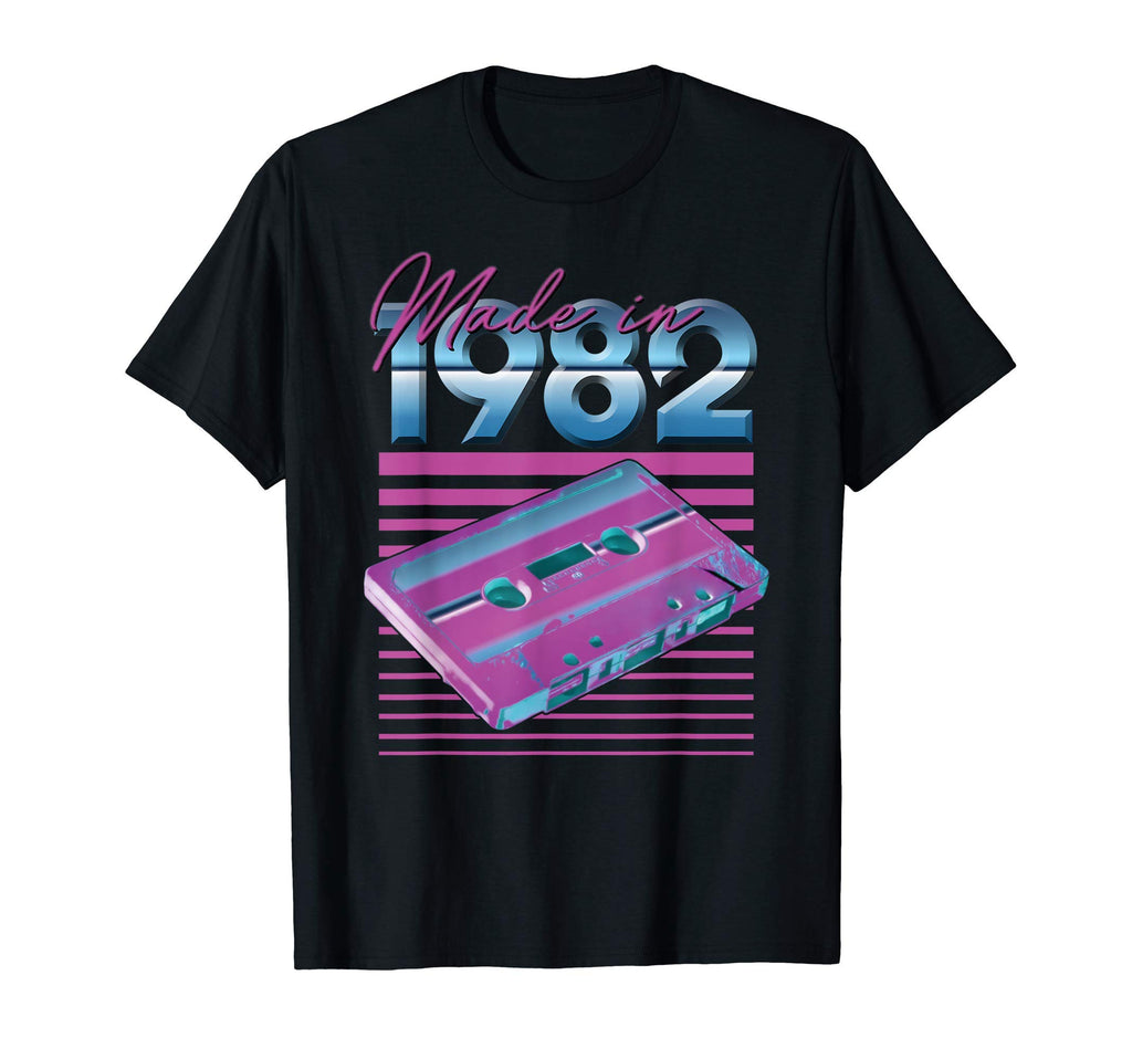 1982 Cassette Tape Stripes T-Shirt - Trendy Graphic Men Women - T-Shirt, Sweatshirt, Hoodie