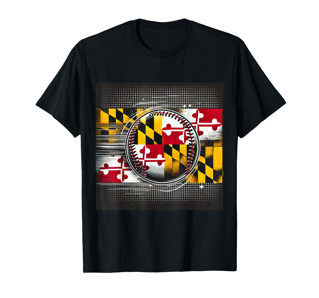 Maryland Baseball Player State Flag T-Shirt - Minimalist Print for Adults - T-Shirt, Sweatshirt, Hoodie