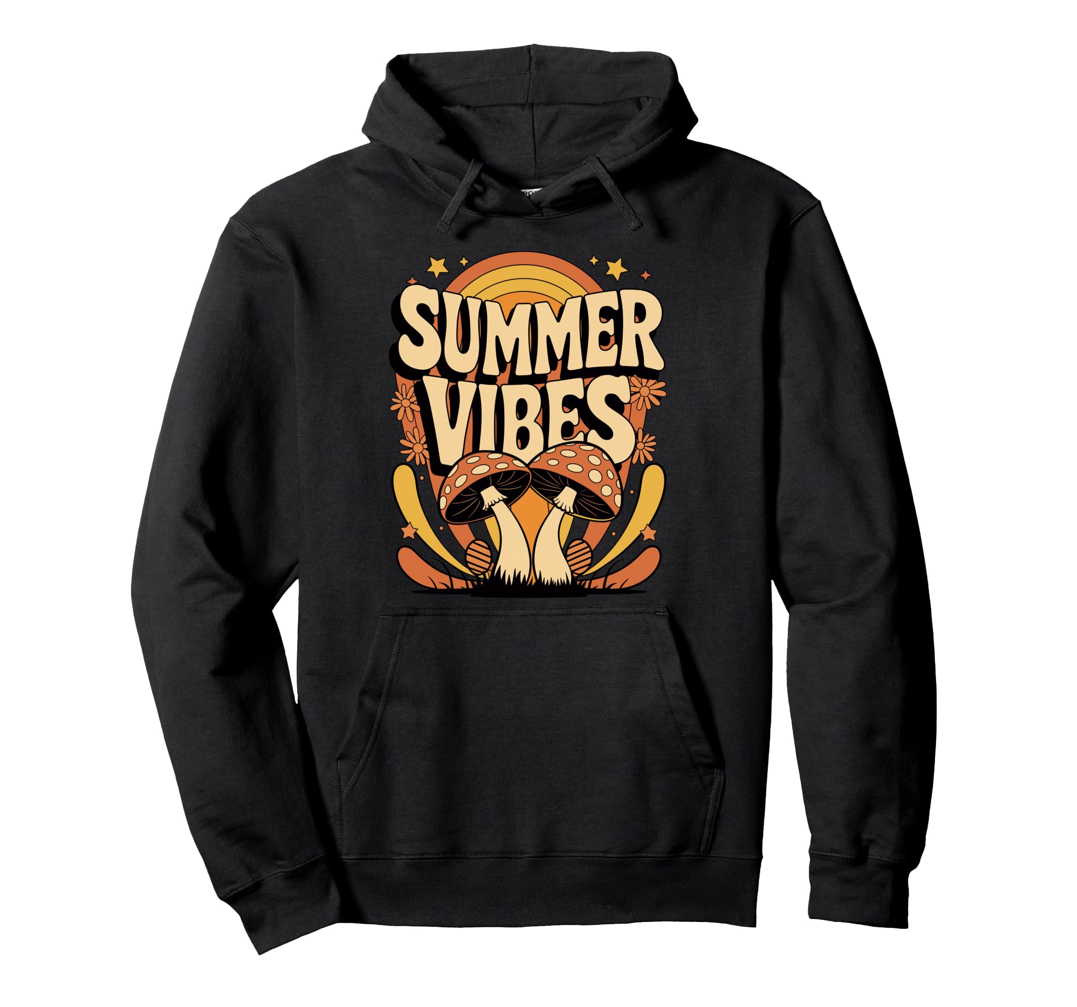 Summer Vibes Mushroom Hippie Psychedelic Hoodie - Novelty Apparel Unisex - T-Shirt, Sweatshirt, Hoodie