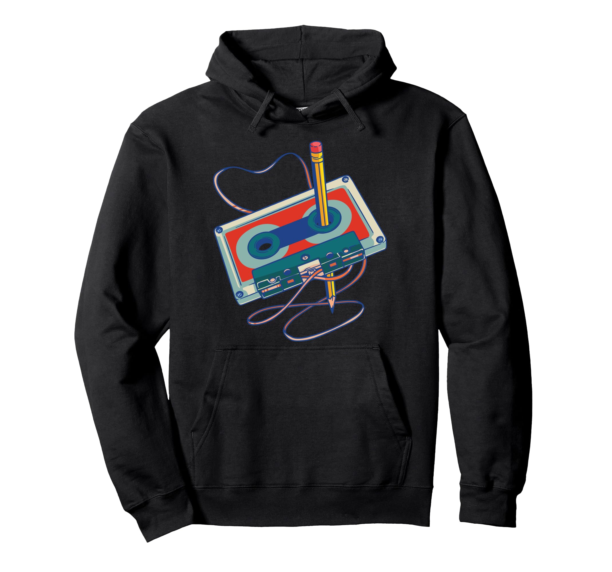 Record Song Lyrics Radio Cassette Hoodie - Unique Graphic for Adults - T-Shirt, Sweatshirt, Hoodie