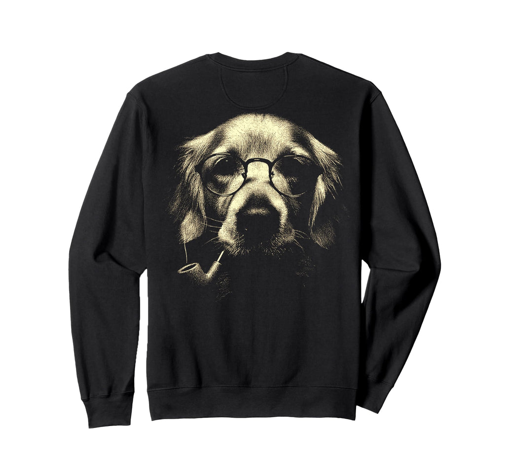 Golden Retriever Glasses Smoking Sweatshirt - Casual Everyday Wear Unisex - T-Shirt, Sweatshirt, Hoodie