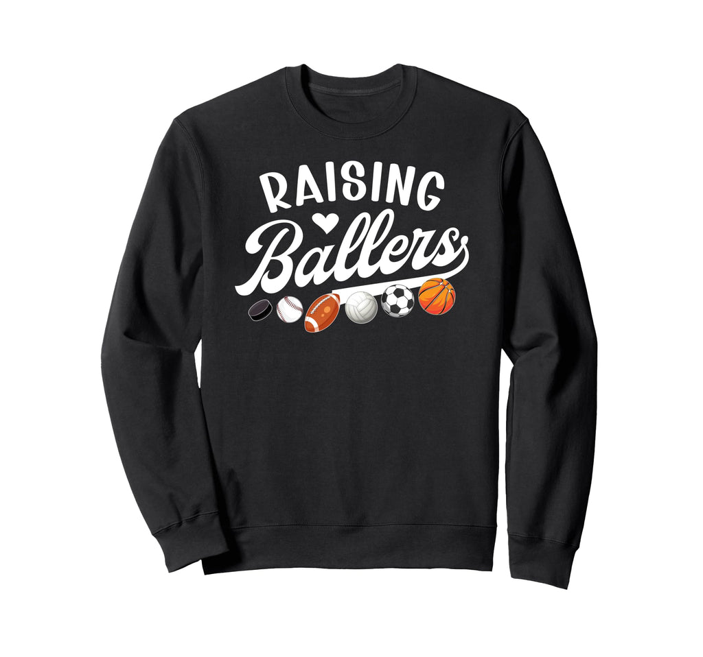 Raising Ballers Sports Mom Sports Sweatshirt - Minimalist Print Men Women - T-Shirt, Sweatshirt, Hoodie