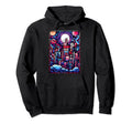 Geometric Stained Glass Vaporwave City Hoodie - Graphic Print Men Women - T-Shirt, Sweatshirt, Hoodie
