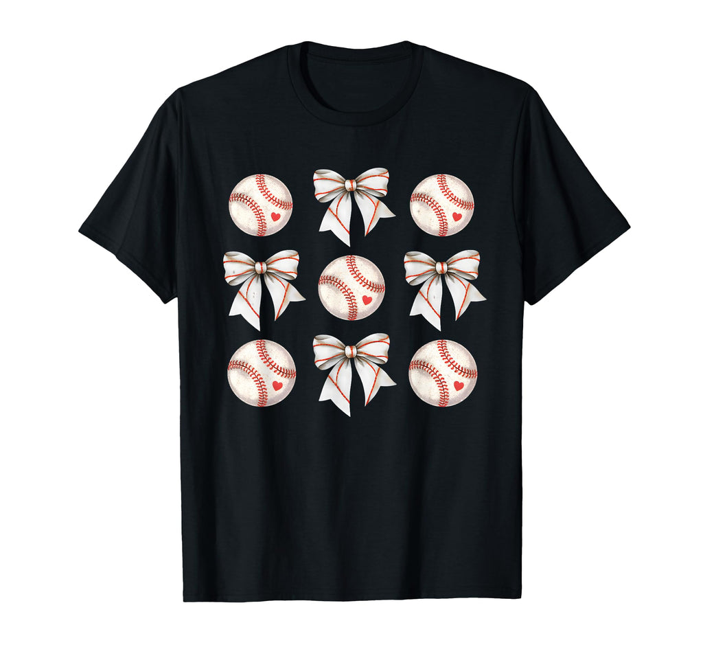 Baseball Sister Mom Coquette Bow T-Shirt - Aesthetic Graphic Men Women - T-Shirt, Sweatshirt, Hoodie