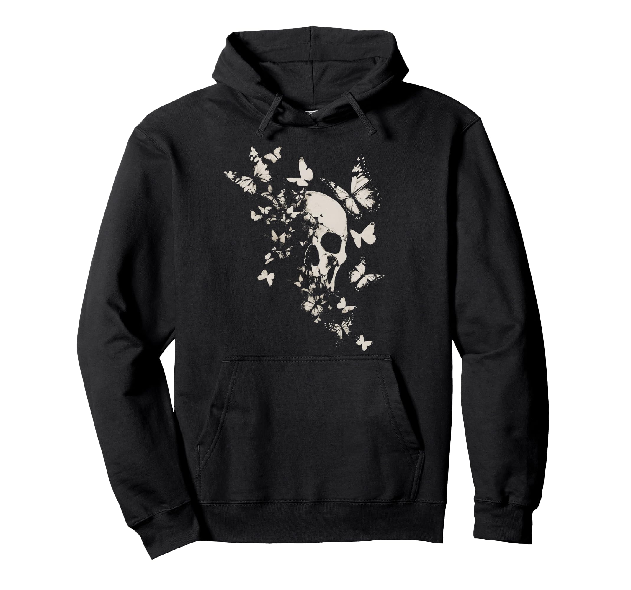 Skull Butterfly Goth Grunge Y2K Gothic Hoodie - Novelty Apparel for Adults - T-Shirt, Sweatshirt, Hoodie