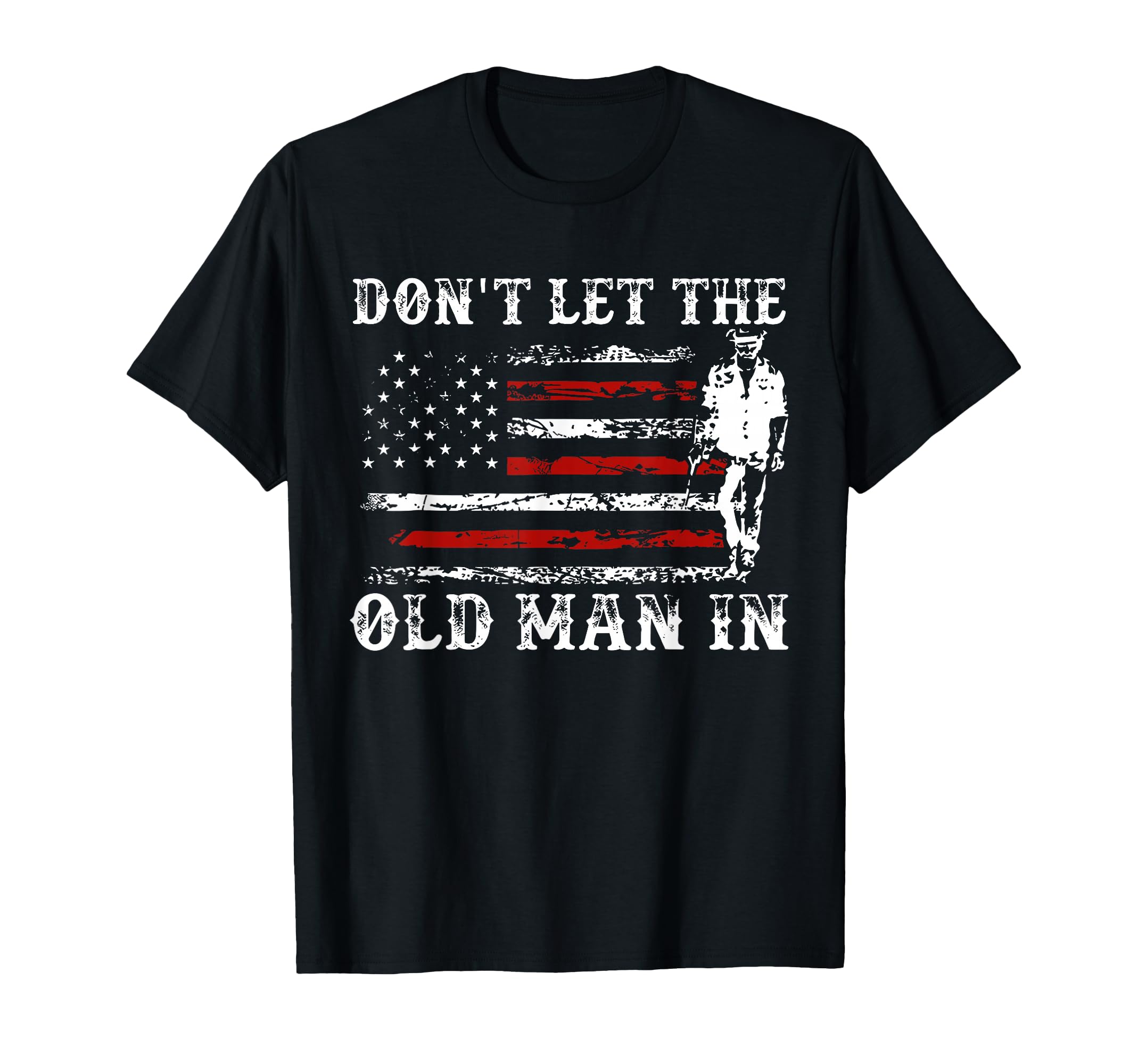 Dont Let Old Cowboy Us Flag T-Shirt - Casual Everyday Wear for Adults - T-Shirt, Sweatshirt, Hoodie