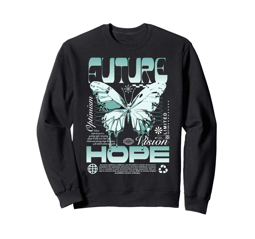 Y2K Butterfly Bold Urban Graffiti Sweatshirt - Graphic Print for Adults - T-Shirt, Sweatshirt, Hoodie