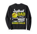 Softball Dad Like Baseball But Bigger Sweatshirt - Custom Art Print Unisex - T-Shirt, Sweatshirt, Hoodie