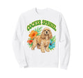 Cocker Spaniel Groovy Floral Watercolor Sweatshirt - Trendy Graphic Unisex - T-Shirt, Sweatshirt, Hoodie