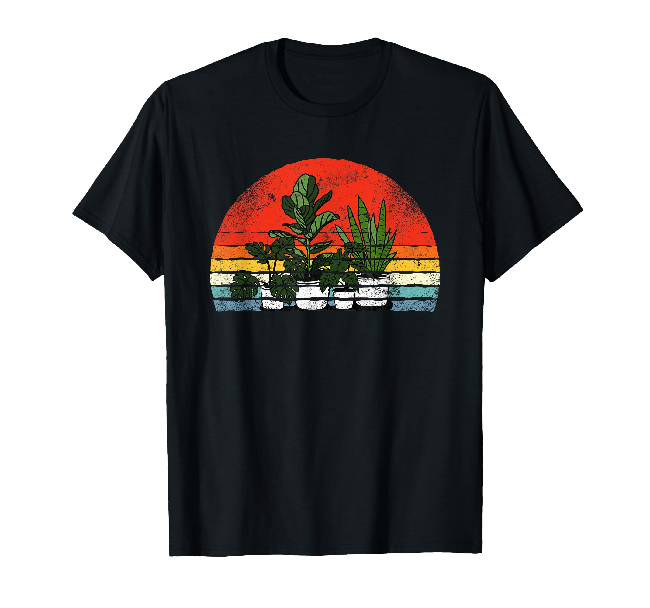 Gardening Potted Plant Sunset T-Shirt - Minimalist Print Men Women - T-Shirt, Sweatshirt, Hoodie