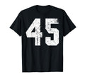 White Sports Team Number 45 T-Shirt - Graphic Print Unisex - T-Shirt, Sweatshirt, Hoodie