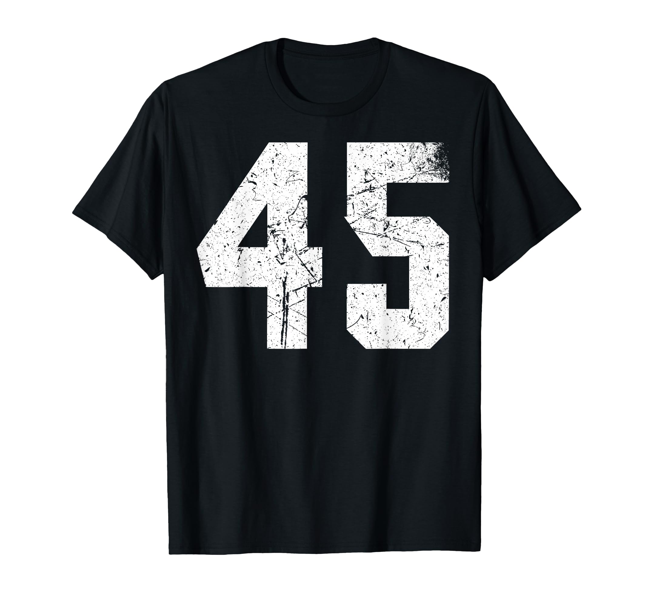 White Sports Team Number 45 T-Shirt - Graphic Print Unisex - T-Shirt, Sweatshirt, Hoodie