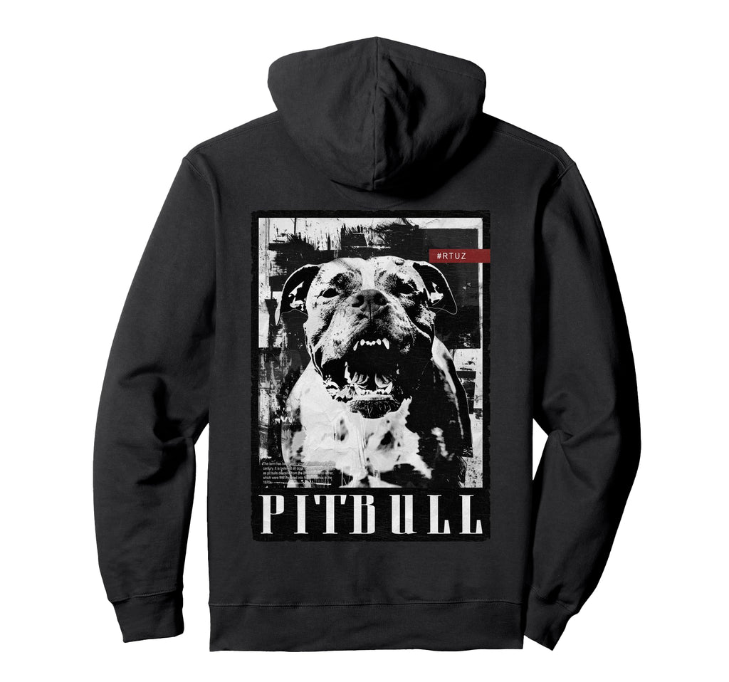 Back Y2K Streetwear Dog Pit Bull Hoodie - Unique Graphic for Adults - T-Shirt, Sweatshirt, Hoodie