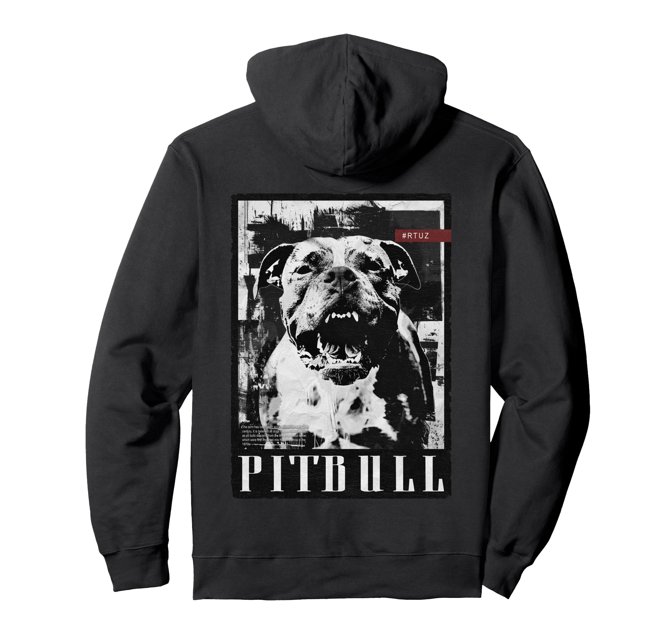 Back Y2K Streetwear Dog Pit Bull Hoodie - Unique Graphic for Adults - T-Shirt, Sweatshirt, Hoodie