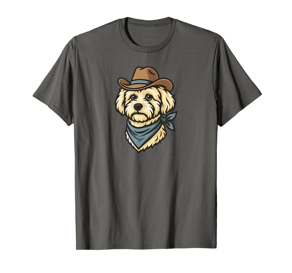Funny Cowboy Maltipoo Drawing T-Shirt - Graphic Print Men Women - T-Shirt, Sweatshirt, Hoodie