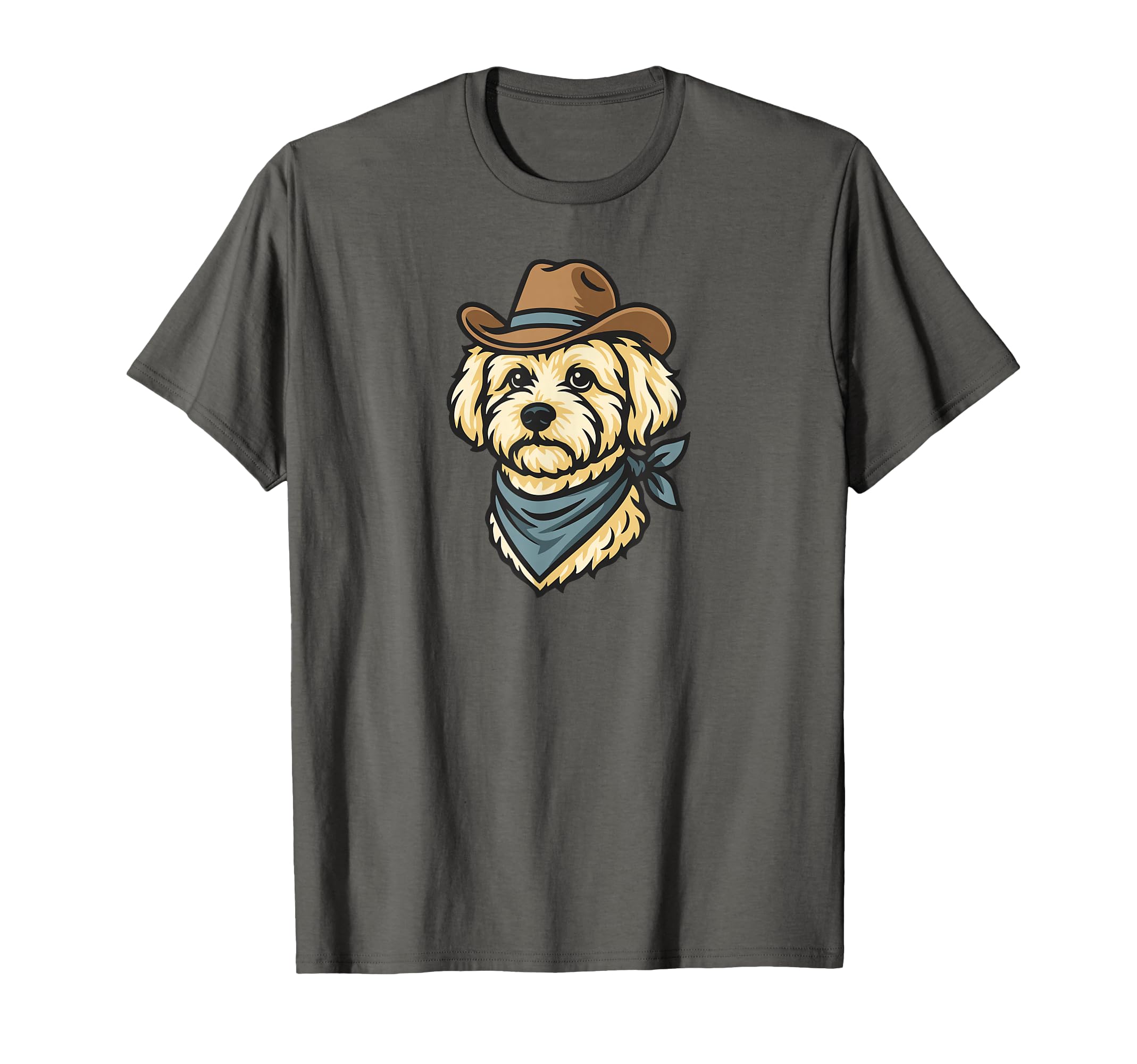 Funny Cowboy Maltipoo Drawing T-Shirt - Graphic Print Men Women - T-Shirt, Sweatshirt, Hoodie