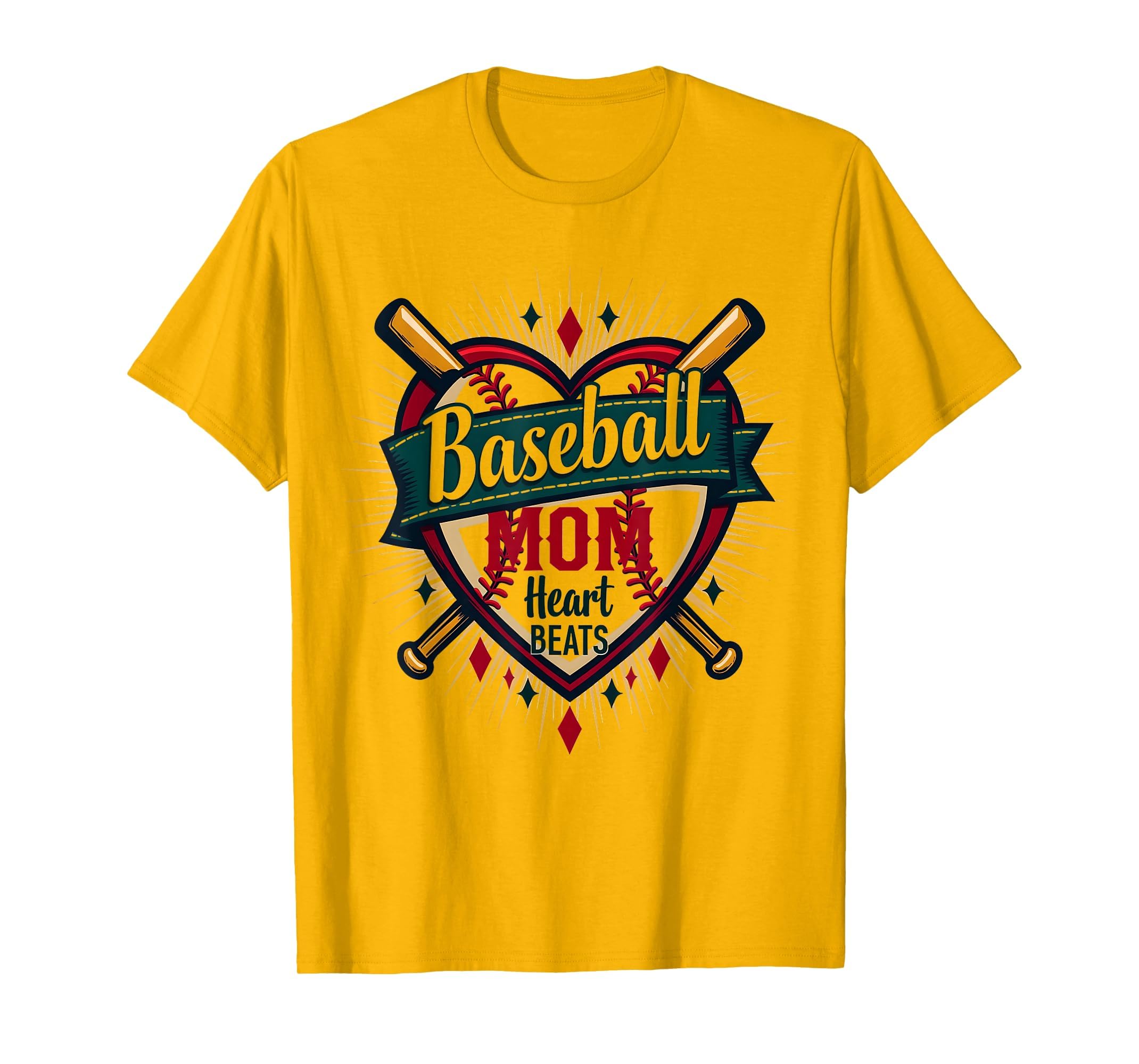 Baseball Mom Heart Beats Sports T-Shirt - Casual Everyday Wear for Adults - T-Shirt, Sweatshirt, Hoodie
