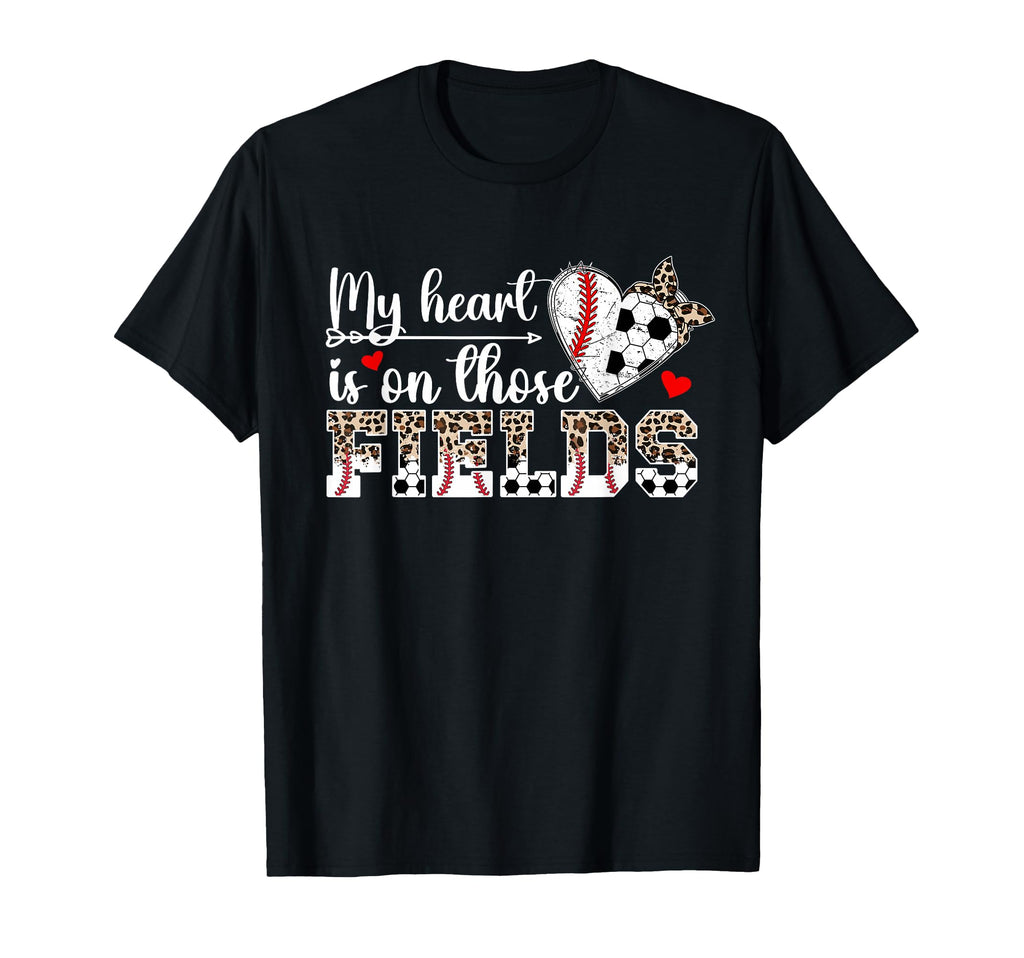 My Heart Is Those Fields Baseball T-Shirt - Fun Novelty Design for Adults - T-Shirt, Sweatshirt, Hoodie