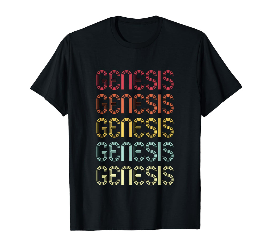 Genesis Wordmark Pattern Personalized 70S T-Shirt - Novelty Apparel Unisex - T-Shirt, Sweatshirt, Hoodie