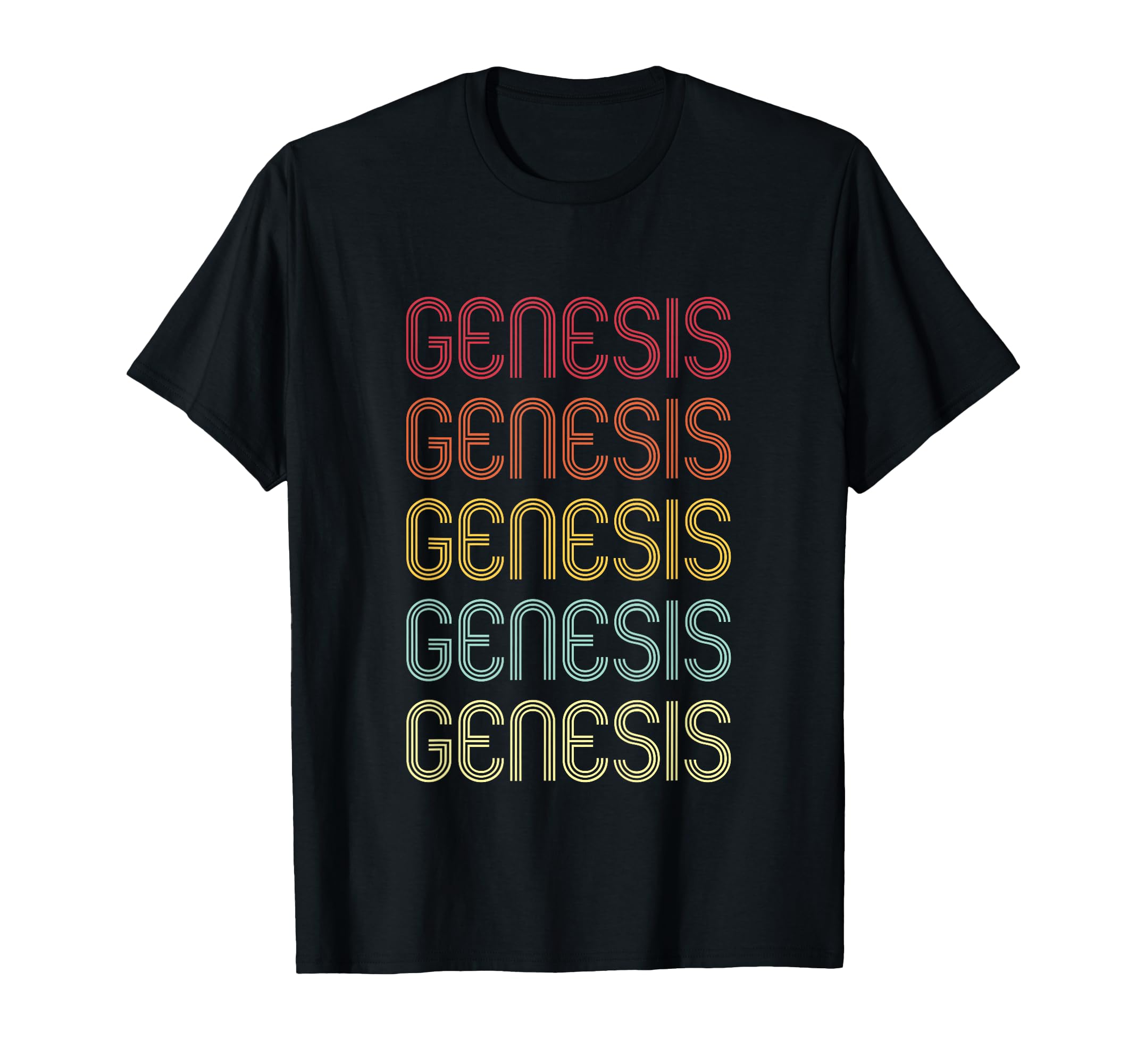 Genesis Wordmark Pattern Personalized 70S T-Shirt - Novelty Apparel Unisex - T-Shirt, Sweatshirt, Hoodie