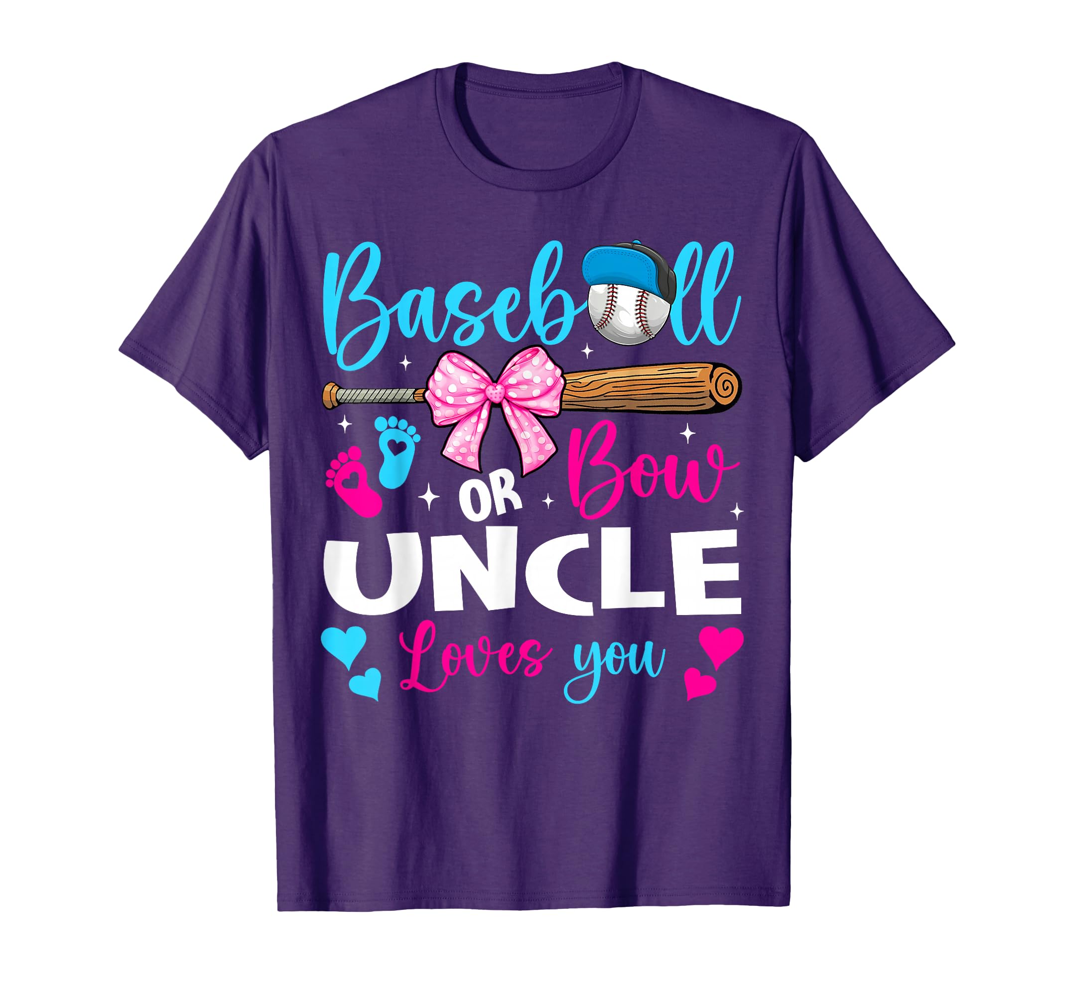 Baseball Or Bow Uncle Loves You Baseball T-Shirt - Minimalist Print Unisex - T-Shirt, Sweatshirt, Hoodie